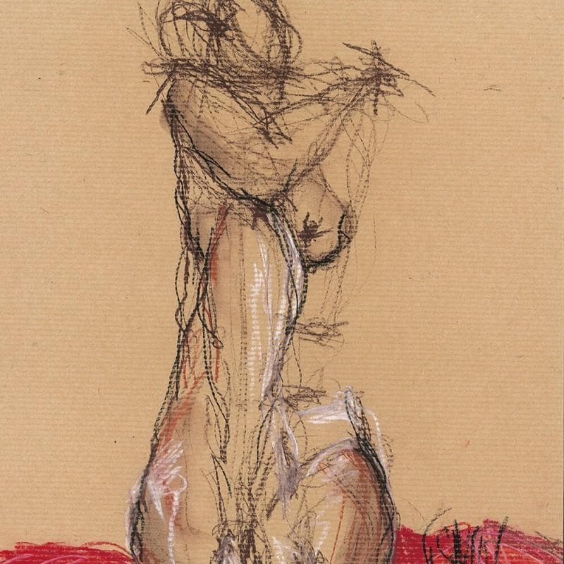 Painting Colette by Sahuc François | Painting Figurative Mixed Nude