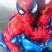 Gemälde Spiderman von Medeya Lemdiya | Gemälde Pop-Art Pop-Ikonen Metall Acryl