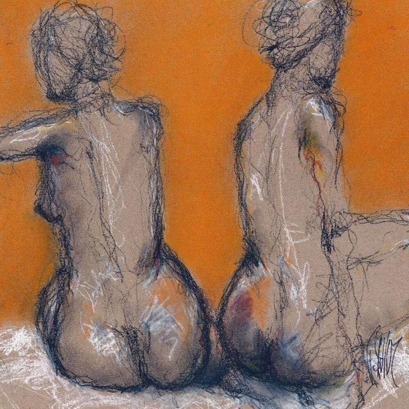 Painting Louise by Sahuc François | Painting Figurative Acrylic Nude