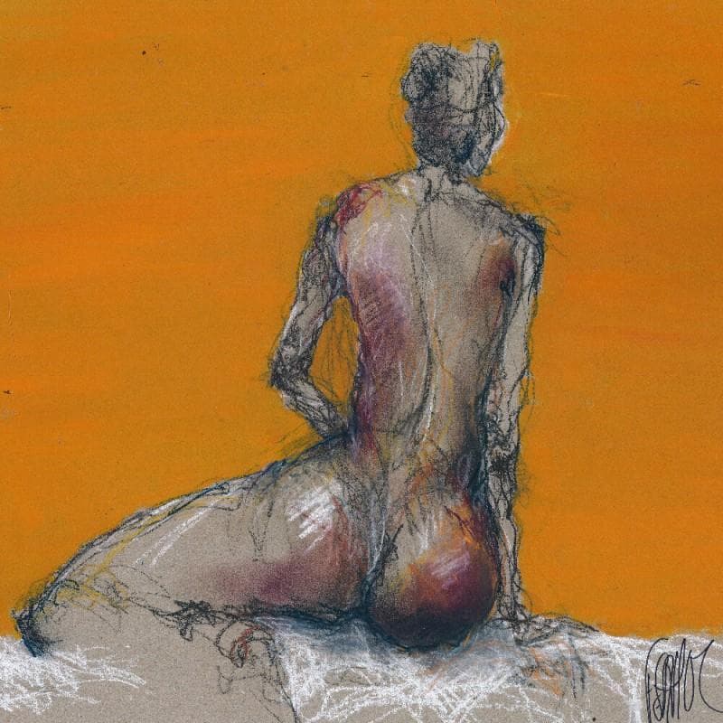 Painting Lisa by Sahuc François | Painting Figurative Mixed Nude