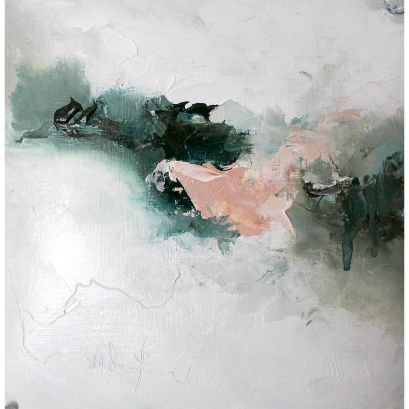Peinture dans la rosée de l'aube  par Dumontier Nathalie | Tableau Abstrait Minimaliste Huile