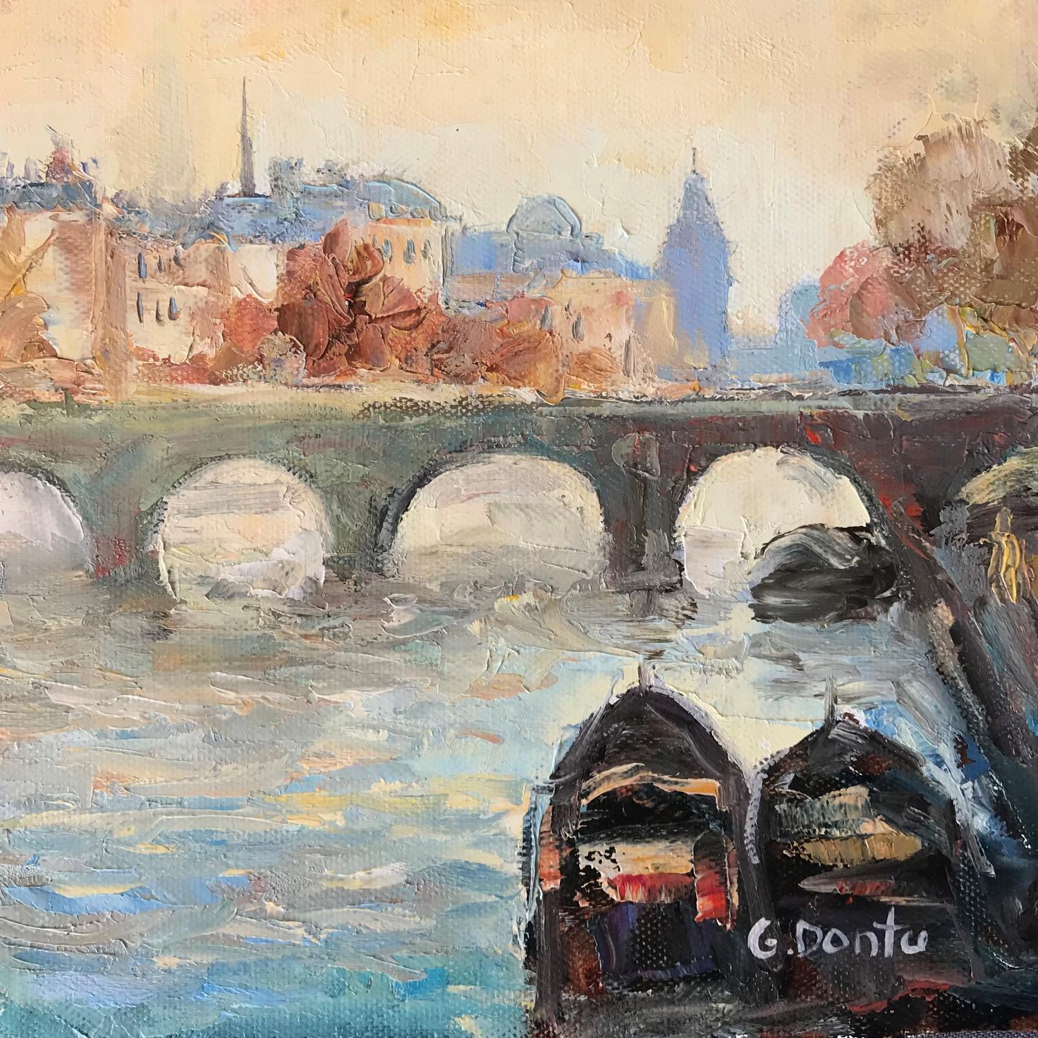 ▷ Painting Le Pont Neuf rive gauche by Dontu Grigore