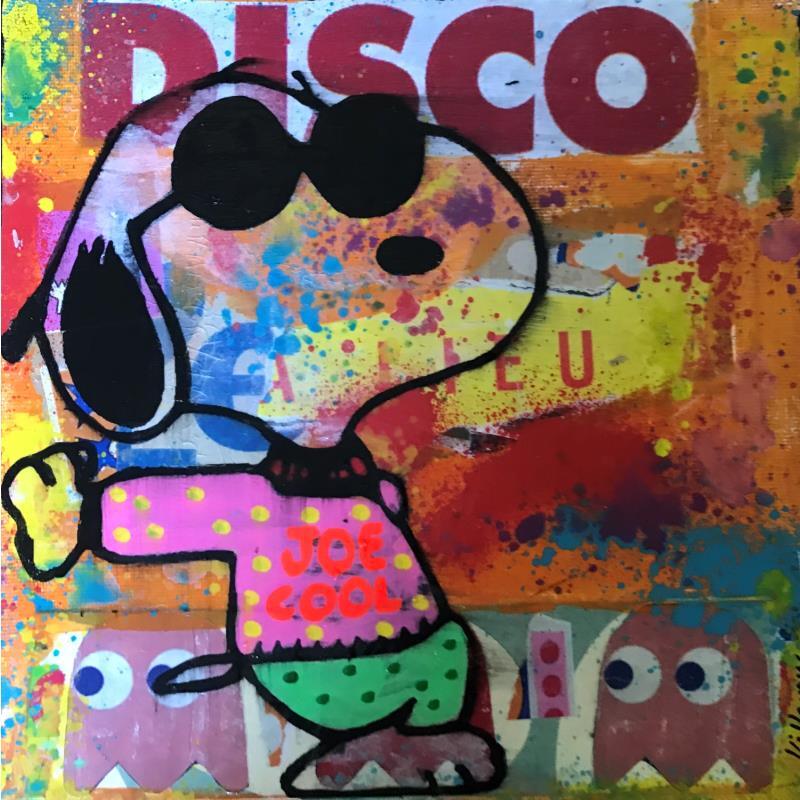 Painting Snoopy disco by Kikayou | Painting Pop-art Acrylic, Gluing, Graffiti Pop icons