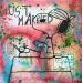 Painting Snoopy dactylo by Kikayou | Painting Pop-art Pop icons Graffiti Acrylic Gluing