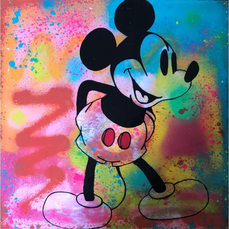 Painting Mickey by Kikayou | Painting Pop-art Acrylic, Gluing, Graffiti Pop icons