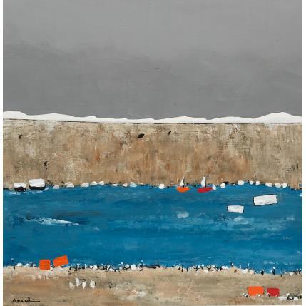 Gemälde T431 von Moracchini Laurence | Gemälde Abstrakt Acryl, Marmorpulver Landschaften, Marine