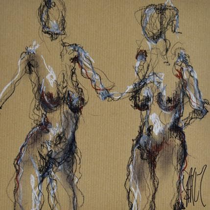 Painting Coline by Sahuc François | Painting Figurative Mixed Nude