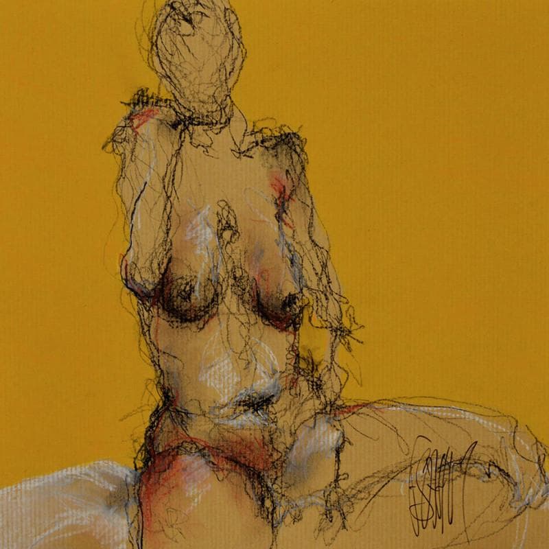 Painting Angele by Sahuc François | Painting Figurative Mixed Nude
