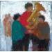 Painting Partage by Fernando | Painting Figurative Music Life style Child Oil