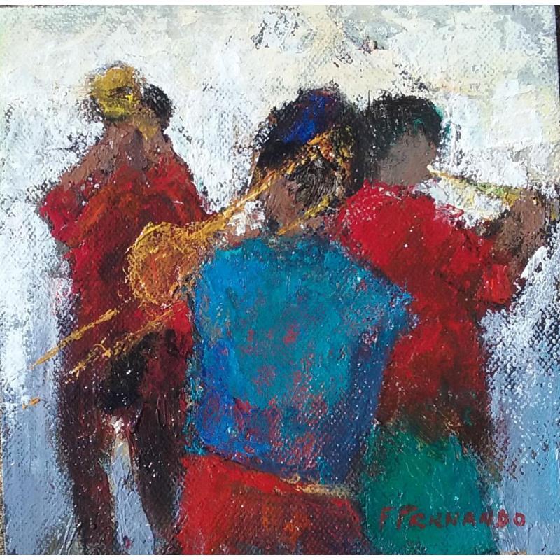 Painting Trio by Fernando | Painting Figurative Music Life style Oil
