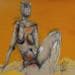 Painting Virginie by Sahuc François | Painting Figurative Nude Acrylic