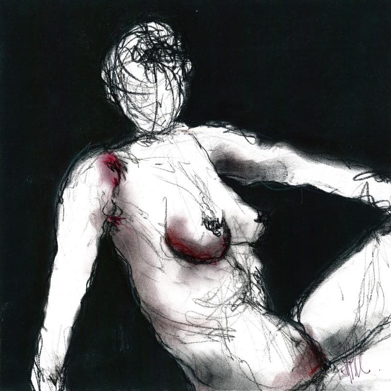 Painting Maude by Sahuc François | Painting Figurative Nude Acrylic