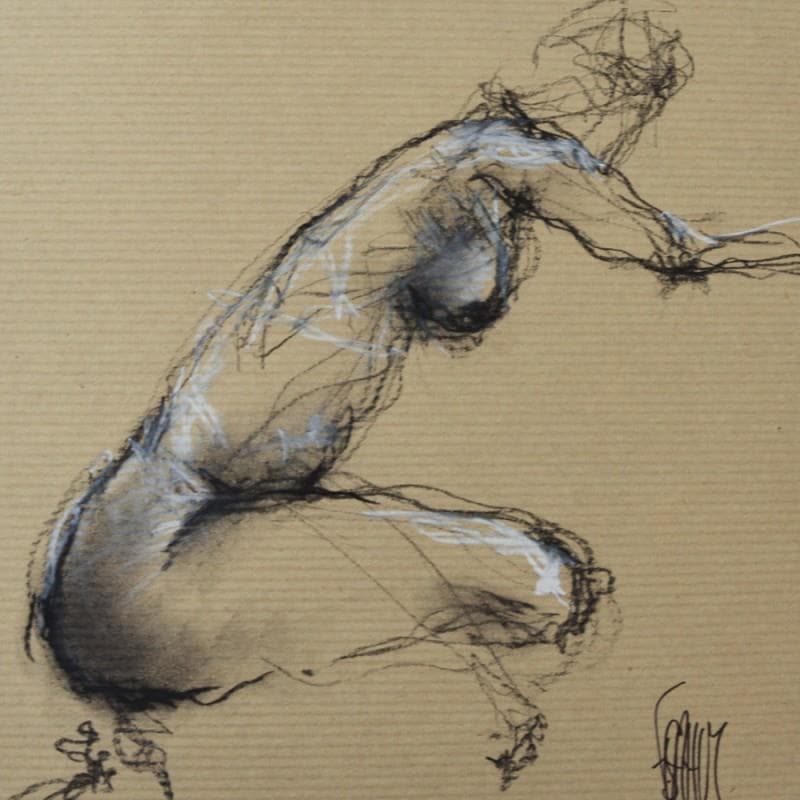 Painting Brigitte by Sahuc François | Painting Figurative Acrylic Nude