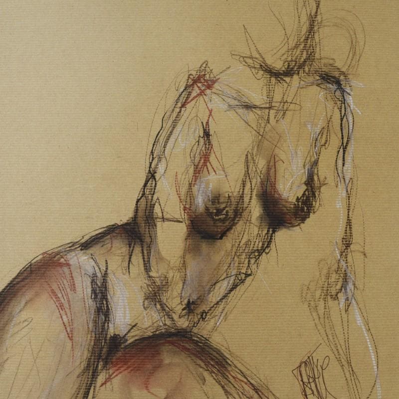 Painting Cecilia by Sahuc François | Painting Figurative Mixed Nude