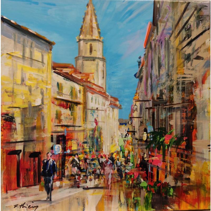 Painting Marseille, les accoules by Frédéric Thiery | Painting Figurative Acrylic Life style, Urban