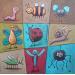 Peinture Les petites bêtes par Catoni Melina | Tableau Art naïf Nature Animaux Enfant Acrylique