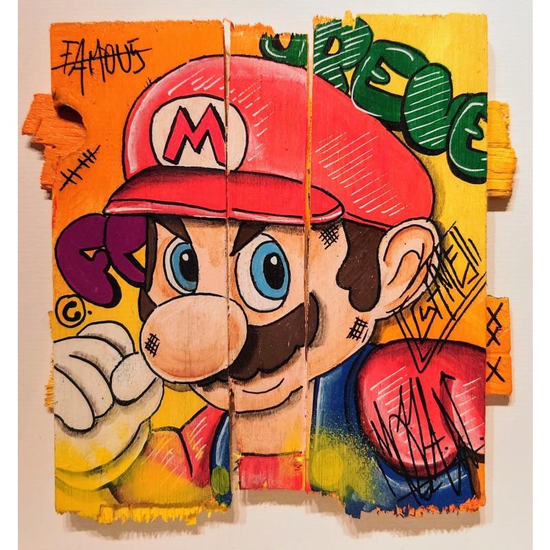 Peinture Mario par Molla Nathalie  | Tableau Pop-art Acrylique, Posca Icones Pop