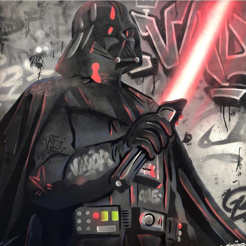 Painting Dark Vador by Kedarone | Painting Pop-art Pop icons Graffiti Acrylic