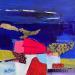 Gemälde Tempête annoncée von Lau Blou | Gemälde Abstrakt Landschaften Pappe Acryl Collage Blattgold Papier