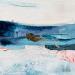 Peinture Promenade d'hiver-1 par Lau Blou | Tableau Abstrait Paysages Carton Acrylique Collage Feuille d'or Papier