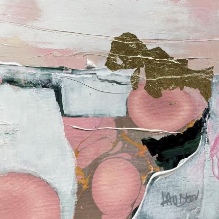 Peinture La source d'Emilie-2 par Lau Blou | Tableau Abstrait Acrylique, Carton, Collage, Feuille d'or Minimaliste