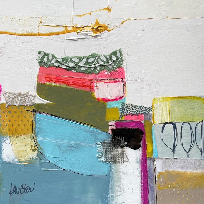 Painting ST1007 by Lau Blou | Painting Abstract Acrylic, Cardboard, Gluing, Gold leaf, Paper Landscapes, Pop icons
