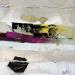Gemälde Strates des falaises von Lau Blou | Gemälde Abstrakt Minimalistisch Pappe Acryl Collage Blattgold Papier