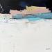 Peinture Douce nuit-1 par Lau Blou | Tableau Abstrait Paysages Carton Acrylique Collage Feuille d'or Papier