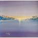Gemälde Coucher de soleil sur les calanques méditerranéennes von Degabriel Véronique | Gemälde Figurativ Landschaften Marine Minimalistisch Öl