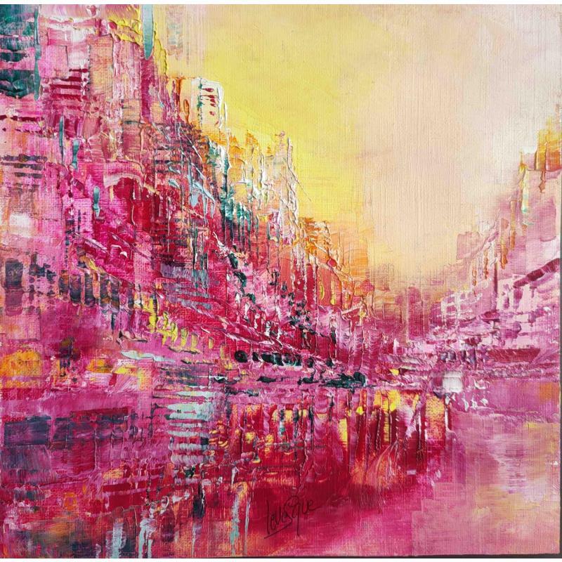 Painting Pink mood by Levesque Emmanuelle | Painting Abstract Oil Landscapes, Pop icons, Urban