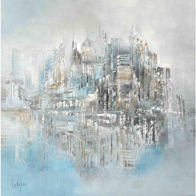 Painting Le ciel s'unit à l'eau by Levesque Emmanuelle | Painting Abstract Oil Landscapes, Urban