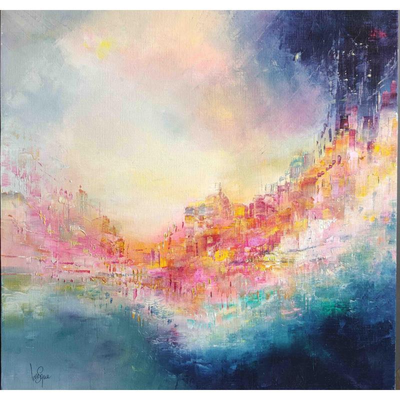 Painting The miracle of light by Levesque Emmanuelle | Painting Abstract Landscapes Urban Oil