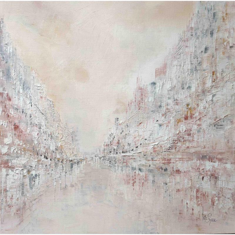 Painting Quiétude by Levesque Emmanuelle | Painting Abstract Oil Landscapes, Urban