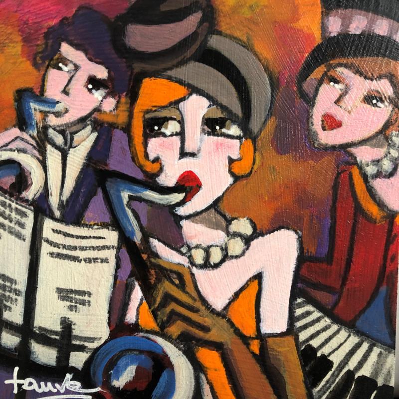 Painting Piano et saxe by Fauve | Painting Figurative Acrylic Music