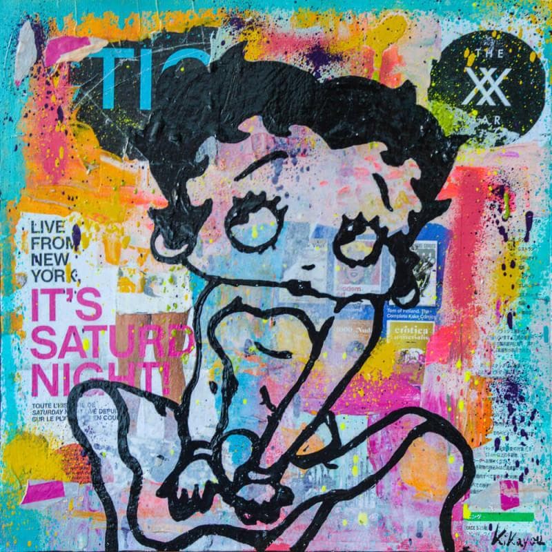 Peinture Betty Boop par Kikayou | Tableau Pop art Graffiti icones Pop