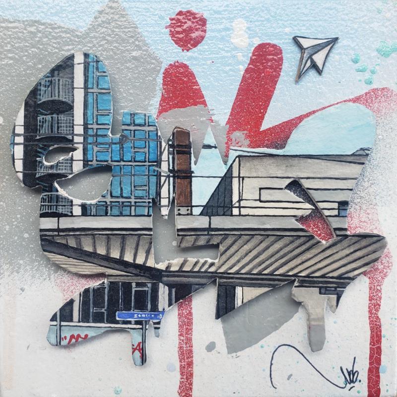 Gemälde DRIP von Lassalle Ludo | Gemälde Street art Landschaften Urban Architektur Graffiti Holz Acryl