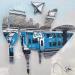 Peinture Un petit bout de ciel bleu à GRE par Lassalle Ludo | Tableau Street Art Paysages Urbain Architecture Graffiti Bois Acrylique