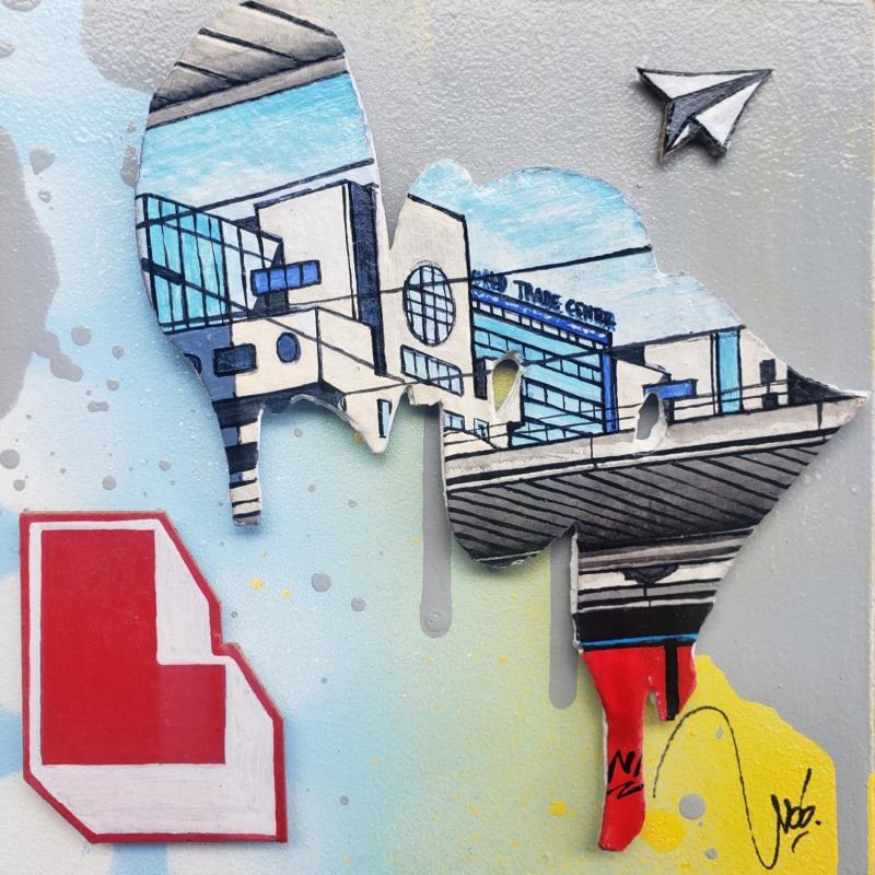 Gemälde LUDO von Lassalle Ludo | Gemälde Street art Landschaften Urban Architektur Graffiti Holz Acryl