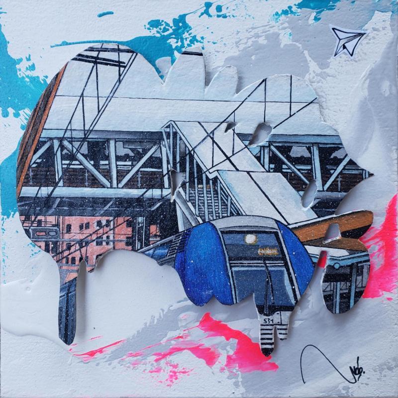 Gemälde Snowing von Lassalle Ludo | Gemälde Street art Acryl, Graffiti, Holz Pop-Ikonen, Urban