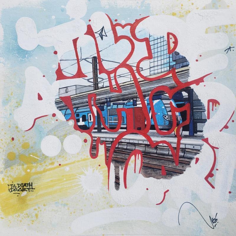 Painting TIL DEATH I DO ART by Lassalle Ludo | Painting Street art Landscapes Urban Architecture Graffiti Acrylic Paper