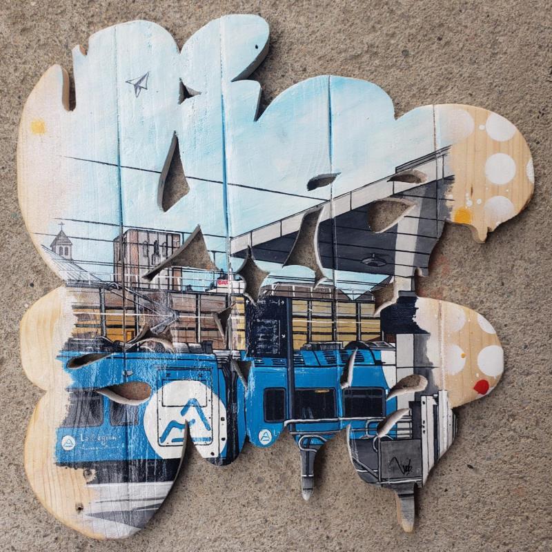 Gemälde LIFESTYLE von Lassalle Ludo | Gemälde Street art Landschaften Urban Architektur Graffiti Holz Acryl