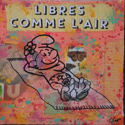 Painting Libres comme l'air by Kikayou | Painting Pop-art Graffiti Pop icons
