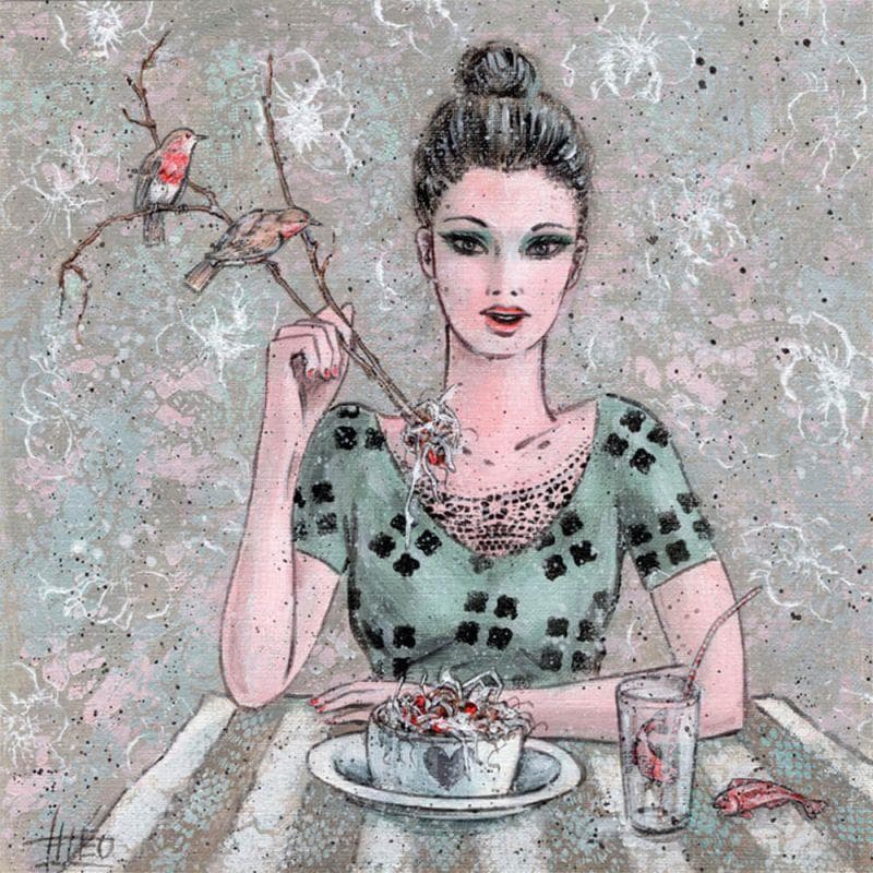 Peinture Exotic food par Schildkamp Theo | Tableau Illustration Mixte scènes de vie