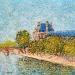 Gemälde Automne sur le Louvres von Dessapt Elika | Gemälde Impressionismus Urban Alltagsszenen Acryl Sand
