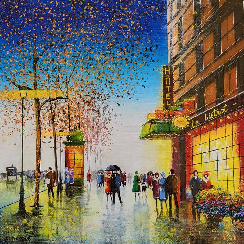 Painting Promenade en bonne compagnie by Dessapt Elika | Painting Impressionism Acrylic, Sand Life style, Urban