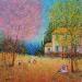 Gemälde Jardin fleuri , coeurs épanouis von Dessapt Elika | Gemälde Impressionismus Landschaften Natur Alltagsszenen Acryl Sand