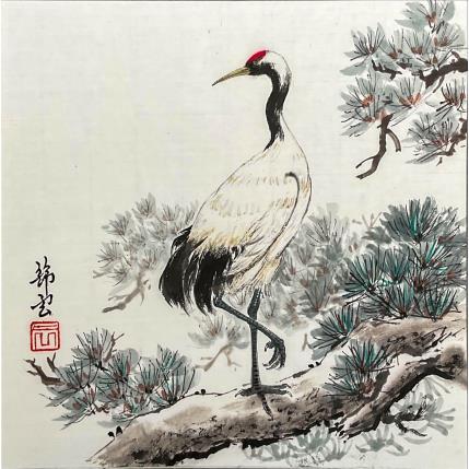 Peinture Grue par Tayun | Tableau Figuratif Encre animaux