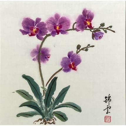 Gemälde Orchidée phalaenopsis von Tayun | Gemälde Figurativ Tinte Natur