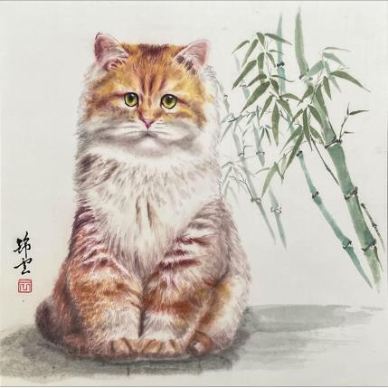 Gemälde Chat roux von Tayun | Gemälde Figurativ Tinte Tiere
