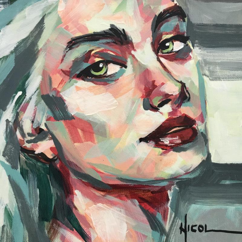 Painting Cindy by Vacaru Nicoleta  | Painting Figurative Oil Pop icons, Portrait